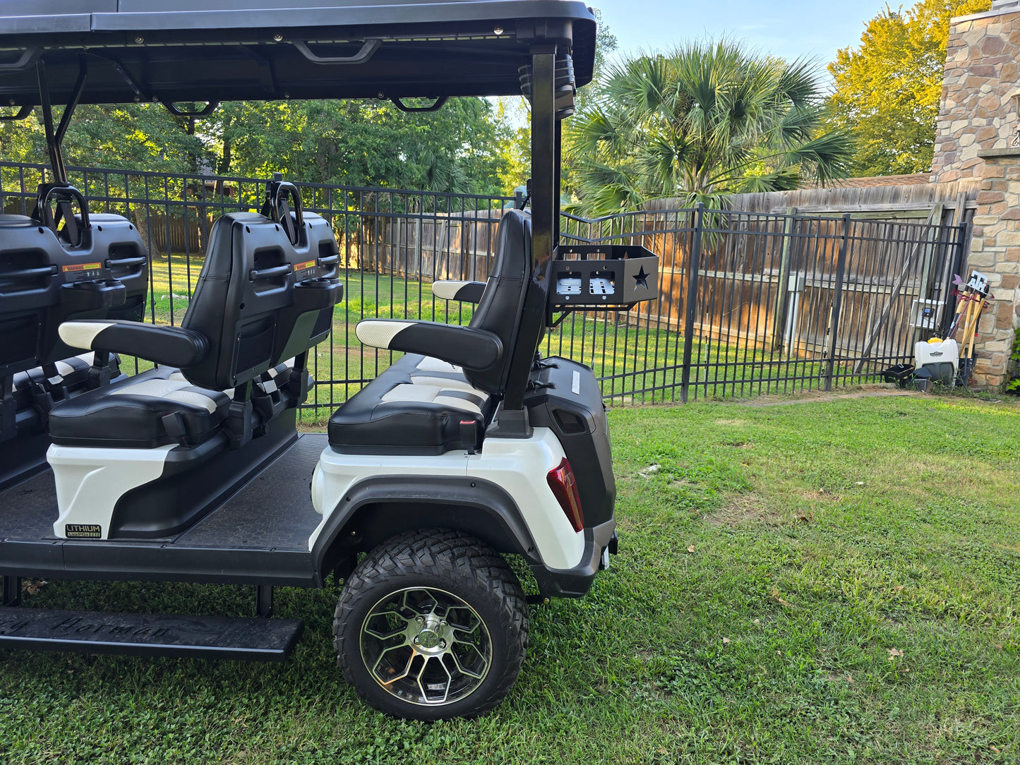 "NICE - RACK®", rear cargo carrier for the EVOLUTION D5 forward facing golf cart.